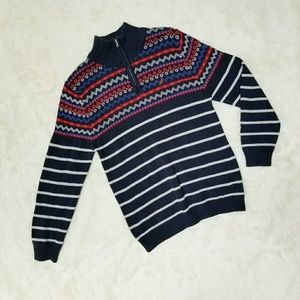Nautica Half Zip Sweater fair aisle striped
